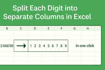 แยกตัวเลขออกเป็นตัวๆ คนละคอลัมน์ — สูตร Excel แยกตัวเลขไปคนละคอลัมน์ English title: Split Each Digit into Separate Columns in ExcelExcel