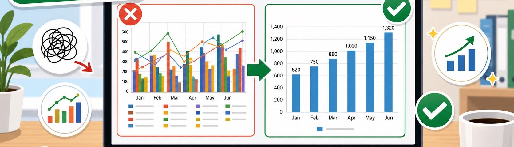 ภาพประกอบการสร้างกราฟ Excel ให้อ่านง่ายและไม่รก