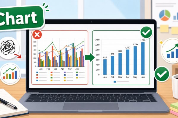 ภาพประกอบการสร้างกราฟ Excel ให้อ่านง่ายและไม่รก