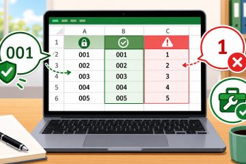 ภาพประกอบวิธีแก้เลข 0 นำหน้าหายใน Excel