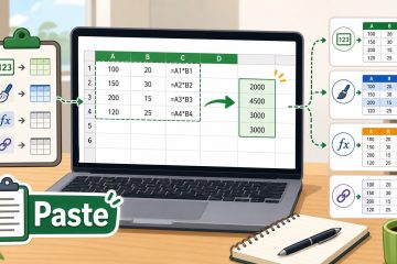 ภาพประกอบการใช้ Paste Special ใน Excel เพื่อลดปัญหาสูตรและรูปแบบเพี้ยน