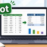 ภาพประกอบการทำ Pivot Table ใน Excel เพื่อสรุปข้อมูลอย่างรวดเร็ว