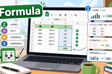 ภาพประกอบสูตรพื้นฐาน Google Sheets สำหรับเริ่มใช้งาน