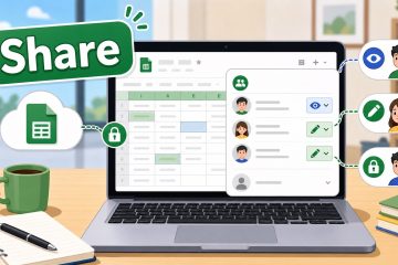 ภาพประกอบการแชร์ไฟล์ Google Sheets และตั้งค่าสิทธิ์