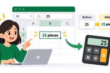 ตั้งรูปแบบตัวเลข Excel ให้แสดงหน่วยโดยไม่เปลี่ยนค่าจริง