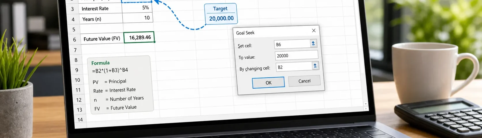 ใช้ Goal Seek ใน Excel หาเลขที่ต้องใส่เพื่อให้ได้ผลลัพธ์ตามเป้า