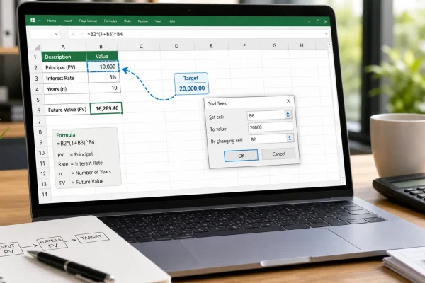 ใช้ Goal Seek ใน Excel หาเลขที่ต้องใส่เพื่อให้ได้ผลลัพธ์ตามเป้า