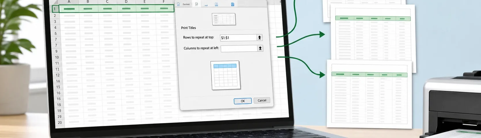 วิธีให้หัวตาราง Excel แสดงซ้ำทุกหน้าตอนพิมพ์